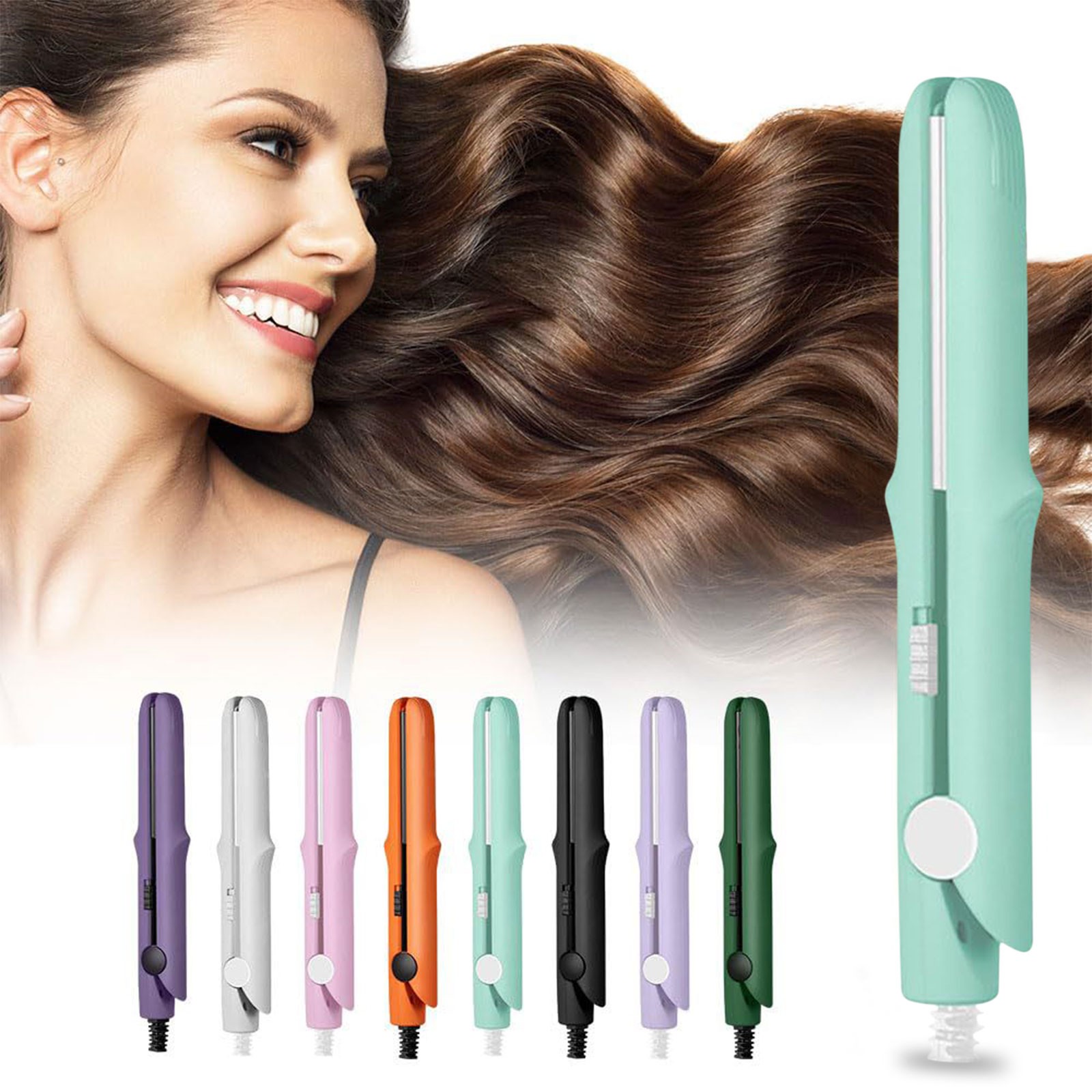 Awwp Green Curling Iron Deep Discounts 2 in 1 Mini Curling Wand Flat Hair Straightener 2024 New Mini Curling Flat Portable Travel Curling Wand Mini Purpose Curling for Short Hair All Hair Types