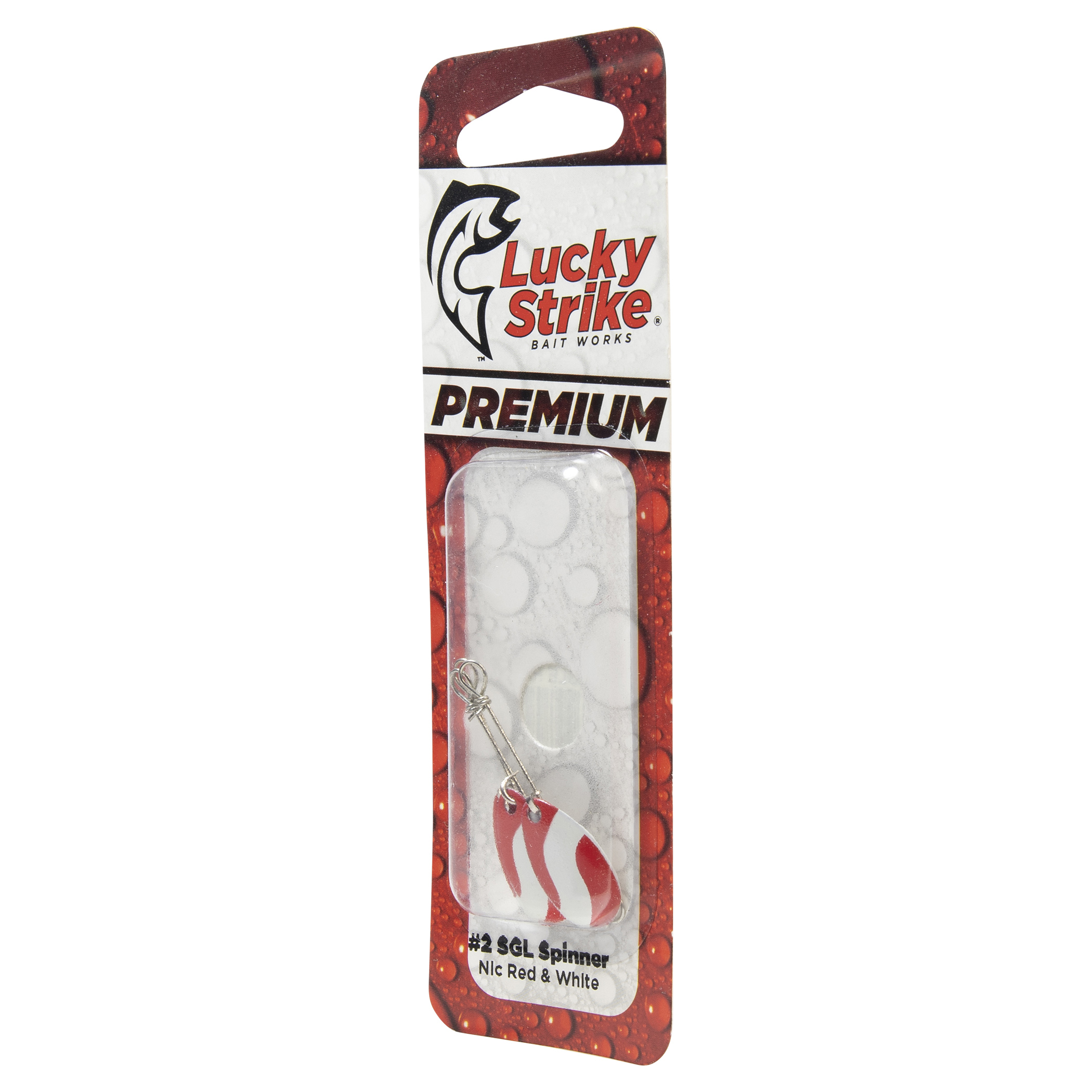 Lucky Strike Spinner simple standard – Rouge et blanc – #2 – Leurre de pêche
