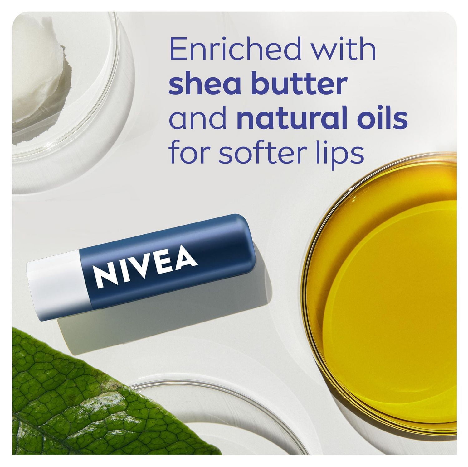 Baume à lèvres soins actifs NIVEA MEN, 24 heure d’hydration, enrichi en beurre de karité, non gras, sans résidu (2 x 4,8 g)