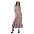 thumbnail image 1 of Moomaya Robe Imprimée Femme Fête Mariage Tenue de Fête Col Licou Robe Maxi en Rayonne, 1 of 4