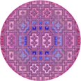 thumbnail image 1 of Ahgly Company Tapis Rond Lavable en Machine Intérieur Transitionnel Orchidée Violet, 4 Pieds Rond, 1 of 7