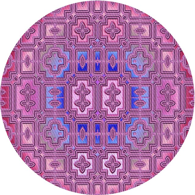 Ahgly Company Tapis Rond Lavable en Machine Intérieur Transitionnel Orchidée Violet, 4 Pieds Rond