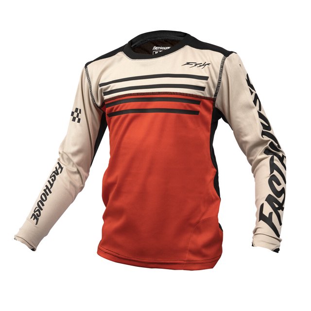 FASTHOUSE : Jeunesse Alliage SIDEWINDER LS Maillot : Crème/rouge : YL