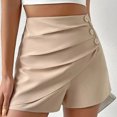 thumbnail image 4 of Timegard Shorts for Women High Waist Ruched Button Comfy Solid Color Casual Shorts Summer Fashion, 4 of 5