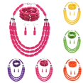 thumbnail image 2 of Femmes Multi-Couches Collier Perles de Mode Collier Choker avec Boucles d'Oreilles et Bracelet, 2 of 7