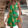 thumbnail image 2 of Staron Robes d'Été pour Femmes en Liquidation à Moins de 10 $ Coupe Ample Col en V Boho Robe Soleil avec Poches Décontractée à Imprimé Floral Sans Manches Ligne A Fluide Robe de Plage TTG, 2 of 7