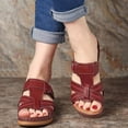 thumbnail image 2 of Womens Orthopedic Slippers Walking Slip on Sandals Comfortable Leather Wide Open Toe Platform Wedge Slides, 2 of 4