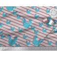 thumbnail image 2 of Soimoi Gray Rayon Fabric Cock & Stripe Print Sewing Fabric Yard 56 Inch Wide, 2 of 5