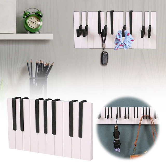 Piano Wooden Coat Racks Piano Hook Wall Decoration Rack Storage Hanging Key Rings Coat Bag Hooks for Tables Hook Ups Sticker Pack Sticky Hooks Antique Coat Hooks No Drill Hooks for Hanging Bathroom