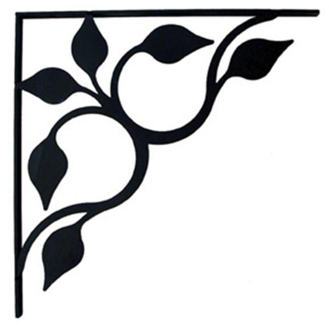 Village Wrought Iron SB-109-S Leaf Fan Shelf Brackets