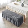 thumbnail image 3 of ziyahi Long Bench Cover Bench Seat Furniture Protector for Living Room Hotel Decor Gray, 3 of 8