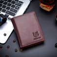 thumbnail image 2 of BULLCAPTAIN Large Capacity RFID Blocking Genuine Leather Wallet Black QB-027, 2 of 12