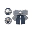 thumbnail image 3 of INSPIRE CHIC Women's Bow Brooch Plaid Faux Rhinestone Beaded Retro Bow Ties Blue, 3 of 4