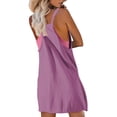 thumbnail image 4 of Yigetop Robe Athlétique avec Shorts! Combinaison-Short Décontractée Élégante Unie pour Femme à Double Poche avec Bretelles Réglables, Robe Combishort Violette m, 4 of 4