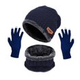 thumbnail image 1 of Winter Hat and Gloves for Men Winter Warm Plus Fleece Thick Hat Scarf Scarf Solid Color Screen Gloves Three-Piece Adult Winter Gloves Touchscreen Gloves Mens Winter Gloves Touchscreen, 1 of 1