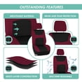thumbnail image 4 of FH Group Light & Breezy Flat Cloth Car Seat Cover Set For Car Truck SUV Van Burgundy - Rear, 4 of 5