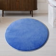 thumbnail image 3 of Round Solid Coral Velvet Memory Foam Carpets Area Rug Bedroom Doormat Floor Mat Mats, 3 of 4