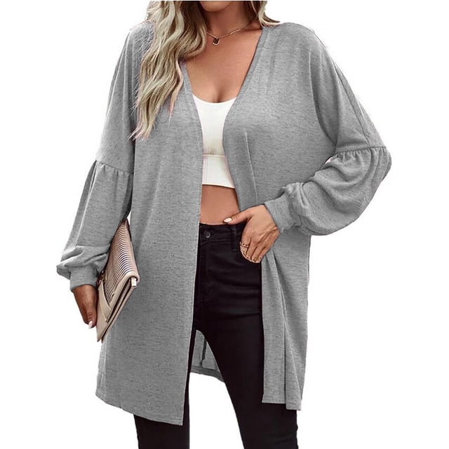 Babysbule Cardigans pour Femmes Liquidation Mode Femmes Cardigan Ample à Manches Longues Blouse Haut Blouse Liquidation