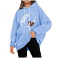 thumbnail image 5 of Dagegui Chandails à Capuche pour Femmes, Graphiques Tendance, Manches Longues, Chandails à Capuche en Molleton Mince, Chandails à Enfiler, Hauts, Automne Hiver, Bleu Pâle, TG, 5 of 5