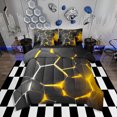 thumbnail image 1 of Erosebridal Abstract Ombre Bedding Sets Queen Size, Futuristic Striped Comforter Sets with Sheets, Geometry Honeycomb Decor, Reversible, 1 of 5