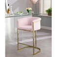 thumbnail image 3 of Meridian Furniture Donatella Tabouret en Velours Rose, 3 of 5