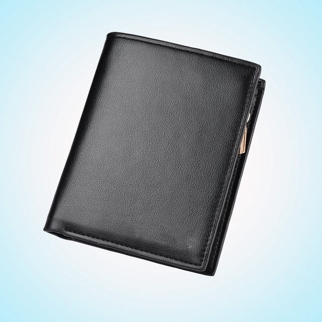 UPGRATOR Men's Black Purse Billfold with Scratch Resistant Surface and Multiple Pockets