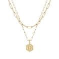 thumbnail image 1 of SIfdSeng Collier Hexagone Initial 26 pour Femmes Colliers pour Femmes A Z 26 Alphabet Initial Colliers Dorés pour Femmes Filles, 1 of 4