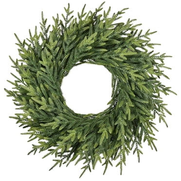 Holiday Time 24" Unlit Christmas Norfolk Christmas Soft PE Wreath, Green