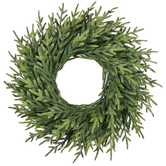 Holiday Time 24" Unlit Christmas Norfolk Christmas Soft PE Wreath, Green