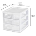 thumbnail image 3 of Sterilite ClearView Plastic Small 3 Drawer Desktop Storage Unit, White, 12 Pack, 3 of 11