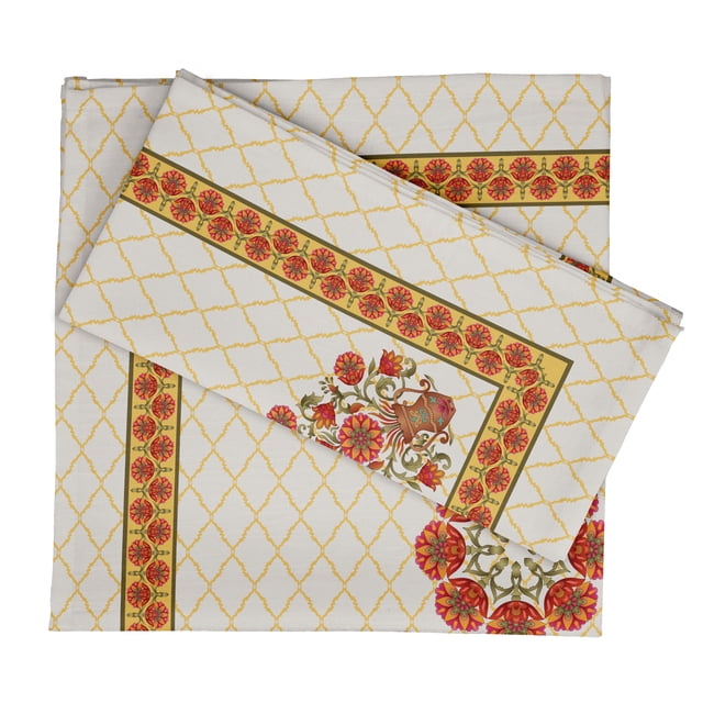 Vargottam Collection de Luxe Linge de Table Décor Serviette en Coton Tissu Imprimé Serviettes Réutilisables Ensemble de 12, 20 X 20 - Floral Asiatique