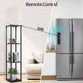 thumbnail image 3 of Outon Floor Lamp with Shelves, Linen Shade 63.7" Memory Function Shelf Lamp with Remote Control, Tall LED Wood Shelf Floor Lamp for Living Room, Bedroom(Black), 3 of 9