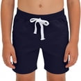 thumbnail image 2 of HOZADOIE Boys Basketball Shorts Pure Cotton Spring Summer Solid Color Elastic Drawstring Waist Breathable Casual Athletic Shorts with Pockets 1-11 Years, 2 of 6