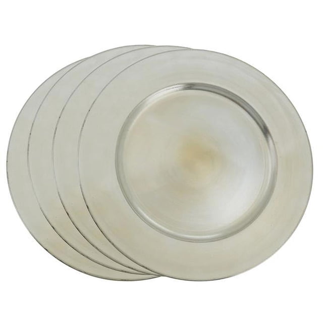 Saro Lifestyle Design Classique Plaque de Recharge Ronde de 13 Po - Platine (Ensemble de 4)