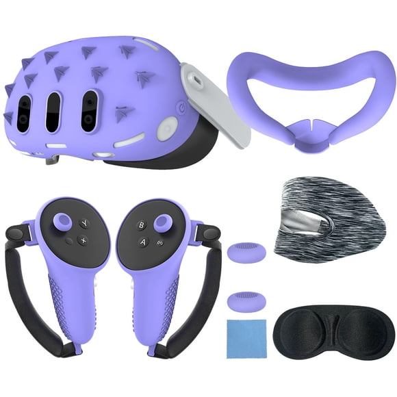 Étui en Silicone 9 en 1 Accessoires pour Meta Quest 3, Étui de Console, Masque pour les Yeux, Capuchon d'Objectif, Ensemble d'Accessoires VR