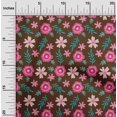 thumbnail image 1 of oneOone Polyester Lycra Fabric Leaves & Floral Artistic Print Sewing Fabric BTY 56 Inch Wide, 1 of 4