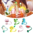 thumbnail image 3 of Apmemiss Clearance Reusable Silicone Straw Tips Cover for 6 To 8 mm Straws, Portable Cute Straw Caps Covers Creative Straw Plug Drinking Dust Cap for Home Kitchen Accessories, 3 of 3