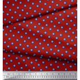 thumbnail image 3 of Soimoi Red Heavy Satin Fabric Blue Star Printed Craft Fabric by the Yard 54 Inch Wide, 3 of 3