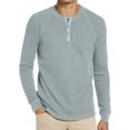 thumbnail image 1 of Innerwin Blouse Long Sleeve Mens Summer Tops Beach Solid Color Casual T Shirts Blue L, 1 of 5