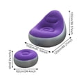 thumbnail image 3 of WIHJ Inflatable With Flocking Comfortable Adult Inflatable Vinyl Folding Recliner/air Mattress With Footstool And Air Suitable For Indoor And Outdoor Living, 3 of 6