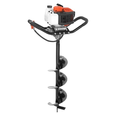 KFFKFF Post Hole Digger, 43cc 1250W Auger Post Hole digger, Gas Powered Earth Digger with 8" Earth Auger Drill Bit, 30 inch Long Alloy Steel Auger
