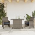 thumbnail image 1 of vidaXL Ensemble Bistro 3 Pcs avec Coussins en Rotin Gris, 1 of 5