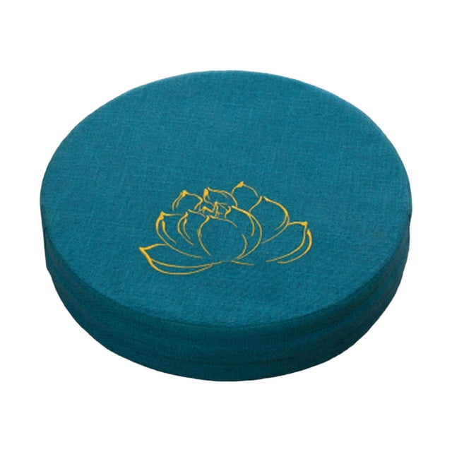 GROWTH TANK Coussin Rond de Méditation Traditionnel pour Femmes Hommes Coussin d'Assise de Sol pour la Maison Bleu Foncé 6 cm