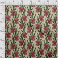 thumbnail image 3 of oneOone Soie Tabby Rouge Tissu Floral Matière de Robe Tissu Imprimé Tissu au Mètre 42 Pouces de Large, 3 of 4