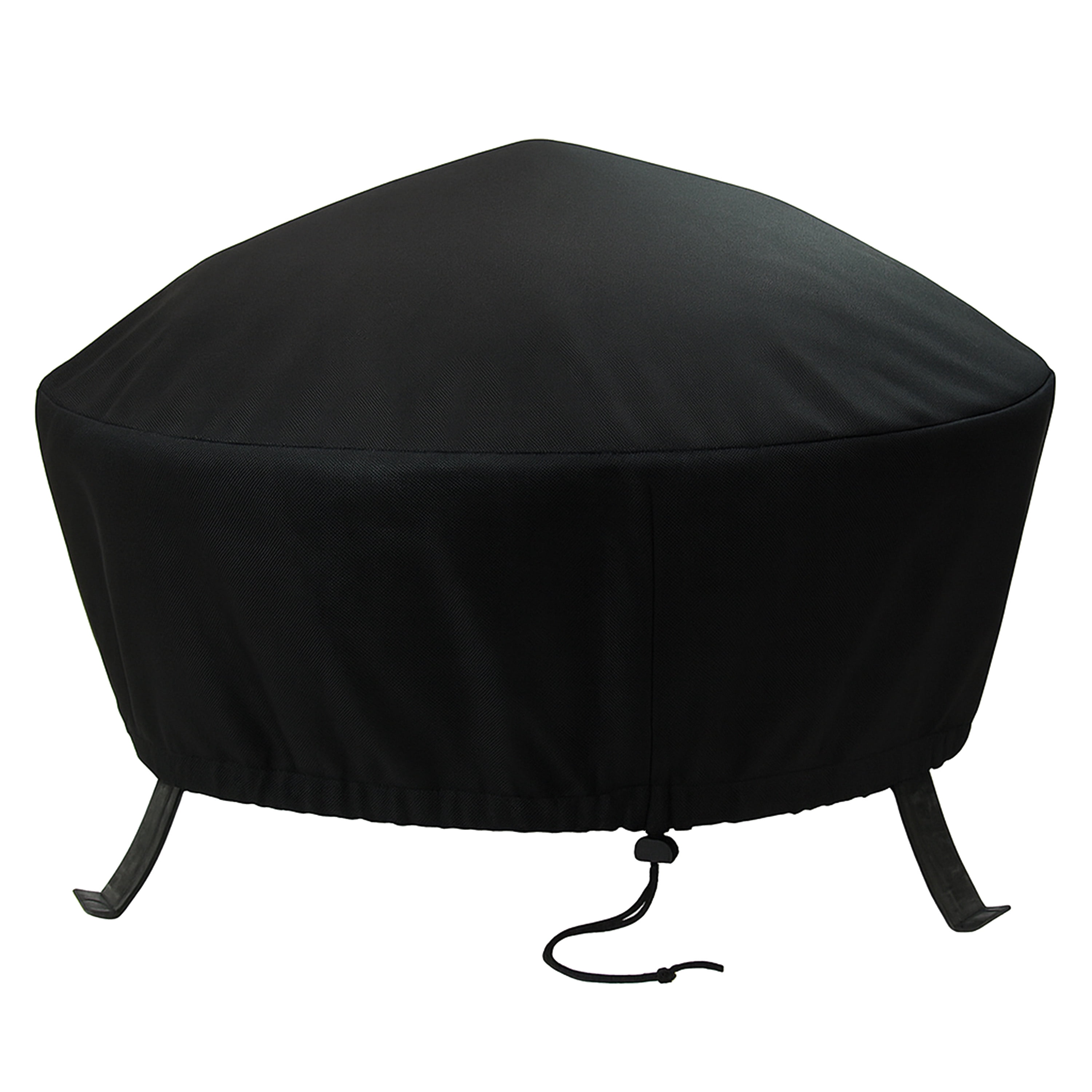 Sunnydaze Housse Ronde pour Foyer Extérieur, Robuste et Résistante aux Intempéries, en PVC et Polyester 300D, avec Cordon de Serrage et Fermeture à Bascule - 36 Pouces - Noir