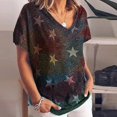 thumbnail image 2 of Fashion Womens Gradient Color Printing Short-sleeved Large Size Loose T-shirt, 2 of 3