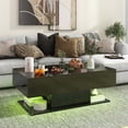 thumbnail image 2 of Costway LED Coffee Table with 2 Drawers 20-Color Dimmable LED Lights & Remote Control Black, 2 of 10