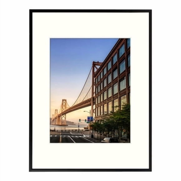Frametory 12X16 Aluminum Picture Frame - 12 X 16 Black Frame With Removable Mat For 8.5 X 11 Photo - 16 By 12 Durable Metal Frame With Real Glass - Sawtooth Hanger For Easy Wall Display - 1 Pack