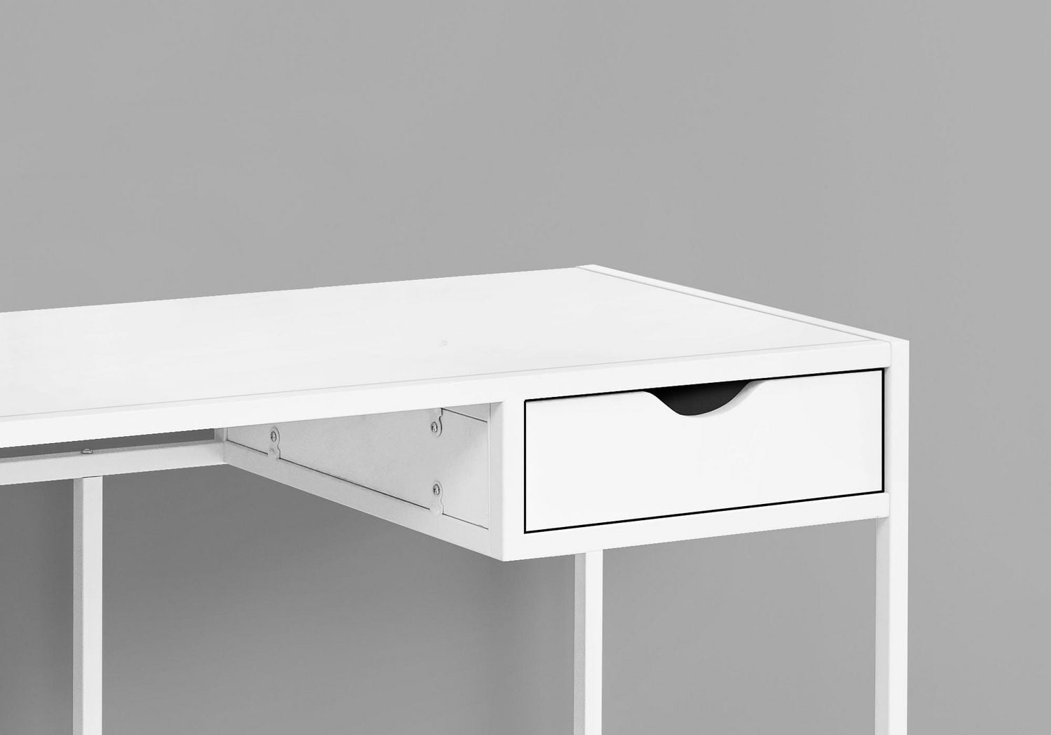 Monarch Specialties Computer Desk, Home Office, Laptop, Storage Drawer, 42"l, Work, Metal, Laminate, White, Contemporary, Modern