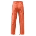 thumbnail image 3 of RKSTN Cargo Pants for Men Drawstring Solid Color Casual Multiple Pockets Trousers Outdoor Fitness Pants with Pockets, 3 of 4